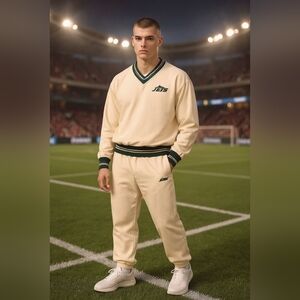 NY Jets Vtg Track Suit  Windbreaker Pants Jacket Set RARE NFL BIKE BRAND USA